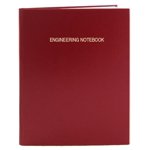 BookFactory Red A4 Engineering Notebook - 168 Pages (5mm Engineering Grid Format) A4 (210mm x 297mm) Red Cover Section Sewn Hardbound Engineering Lab Notebook (EPRIL-168-4GS-A-LRT4)