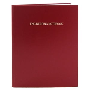 BookFactory rouge A4 Manuel d'ingénierie - 168 Pages (5mm Format de grille technique) A4 (210mm x 297mm) Section de couverture rouge cousue Labo d'ingénierie rigide Notebook (EPRIL-168-4GS-A-LRT4)