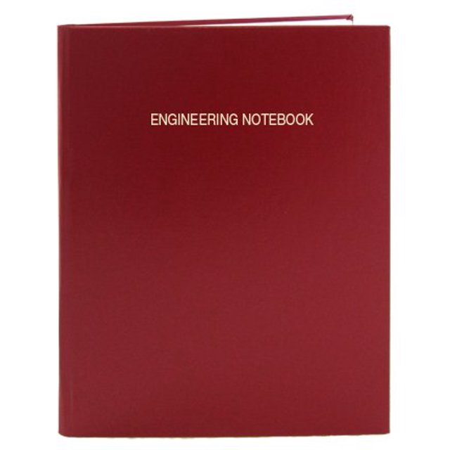 BookFactory Red A4 Engineering Notebook - 168 Pages (5mm Engineering Grid Format) A4 (210mm x 297mm) Red Cover Section Sewn Hardbound Engineering Lab Notebook (EPRIL-168-4GS-A-LRT4)