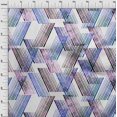 thumbnail image 4 of oneOone Polyester Spandex Medium Blue Fabric Geometrical Lines Craft Projects Decor Fabric Printed By The Yard 56 Inch Wide, 4 of 4