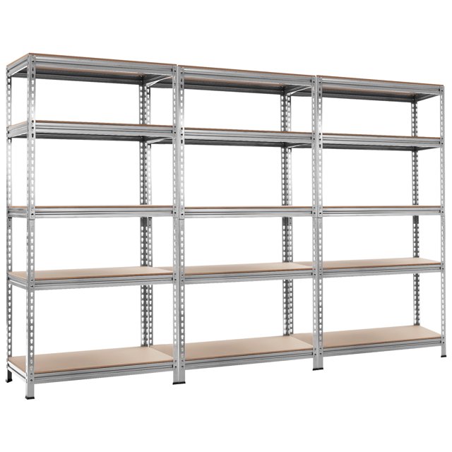 Patiojoy 5-Tier Industrial Steel Storage Shelves Garage Rack with Adjustable Shelves Sliver