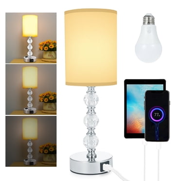 Luxury Crystal Bedside Table Lamp Bedroom Nightstand Lamp with 3000K