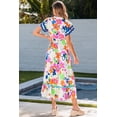 thumbnail image 3 of FOLUNSI Floral Maxi Dress: Chic Ricrac Sleeves, Elegance at Buttoned Charm, 3 of 8