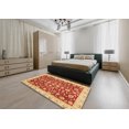 thumbnail image 4 of Ahgly Company Tapis d'Intérieur Carré Abstrait Néon Rouge Oriental, 6 Pieds Carré, 4 of 6