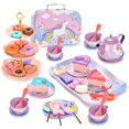 thumbnail image 2 of 48Pcs Toy Tea Set for Little Girls Afternoon Tea Set Toy Interactive Pretend Party Tea Set Toy Reusable Simulation Teacup Toy Including Teapot Cups Candy Desserts Tea Party Set Toy for Ki, 2 of 11