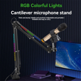 thumbnail image 4 of Support de Microphone RGB Bras de Microphone avec Lumière RGB Suspension Rotative Support Ciseaux Base Ordinaire, 4 of 7