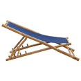thumbnail image 5 of vidaXL Chaise Longue Bambou et Toile Bleu Marine, 5 of 5