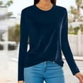 thumbnail image 1 of Jsaierl Haut en Velours Doré pour Femmes Chemise à Manches Longues Blouses Élégantes pour Soirée Décontractée Col Rond Tunique Blouse, 1 of 6