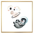thumbnail image 1 of Designart Petit Pingouin avec des étoiles et des planètes I ART MURAL À CADRE FLOTTÉ, 1 of 4
