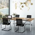 thumbnail image 2 of Costway 4 PCS Office Guest Chair with Lumbar Support, Breathable Mesh Back without Wheels Black, 2 of 7