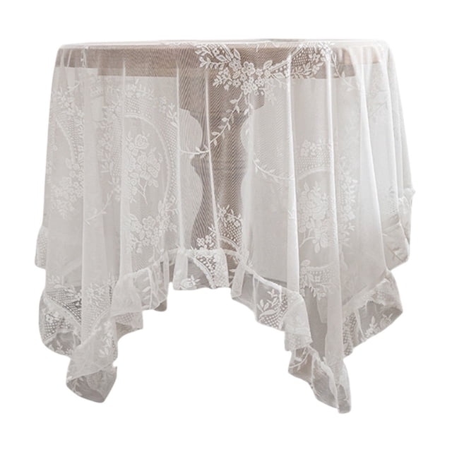 Lace Tablecloth Living Room TV Cabinet Dusts Cover Round Table Decorative Tablecloth Suitable For Multiple Situatiom Decorative Tablecloth