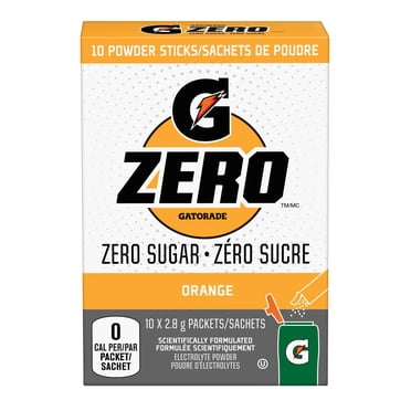 Gatorade Zero Sugar Orange Powder 10 x 2.8 g, Packets