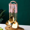 thumbnail image 3 of GUOOL Kitchen Utensils Set w/ Rotated Holder Kitchen Cooking Gadgets pink, 3 of 8