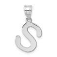 thumbnail image 1 of Diamond2Deal 14K White Gold Bubble Letter S Initial Pendant for Women, 1 of 6