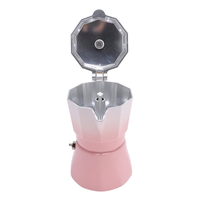 Aluminum Alloy Coffee Pot, Italian Coffee Maker 150ml Single Valve with Coffee Distributor Spoon for Rich Flavor Home Brewing