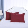 thumbnail image 2 of 2pcs Pillowcases Soft Microfiber,No Wrinkle,Standard, Wine Red Pillow Case Cover, 2 of 10