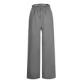 thumbnail image 4 of FNFYFH Clearance Women's Plus Size Linen Pants Elastic Waist Solid Color, 4 of 5
