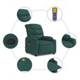 thumbnail image 4 of vidaXL Massage Recliner Chair Dark Green Fabric, 4 of 5