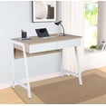 thumbnail image 1 of Mainstays 39.4’’ White Computer Desk 2 Drawers Computer Desk with USB Charger Study Writing Table Home Office Workstation, Computer Desk, 1 of 3