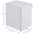 thumbnail image 3 of Vinsetto 3 Drawer File Cabinet Steel Lockable Filing Cabinet with Wheels, 3 of 10
