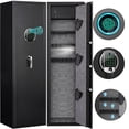 thumbnail image 1 of Kavey Coffre-Fort pour 5-6 Pistolets, Coffre-Fort pour Pistolets Longs à Empreinte Digitale Biométrique, Armoire de Rangement pour Pistolets avec Système d'Alarme, Fonction Silencieuse, Clavier Rétroéclairé et Armoire Intérieure, 1 of 10