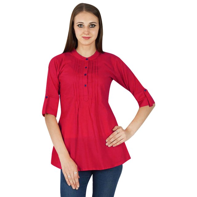 Robe d'Été Bohème Haut Robe Tunique Femme Uni Coton Vêtements Porter