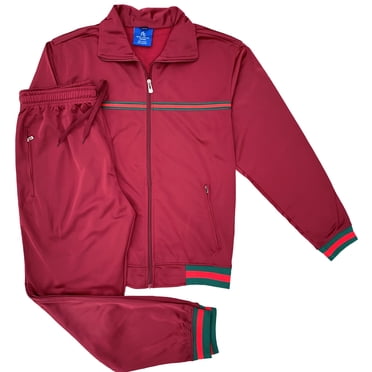Men's StarLight Active Fashion Stripe Jogger Track Jacket & Trackpants 2 Piece Set