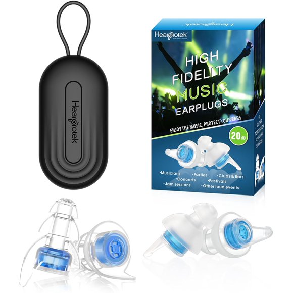 WWS-Concert Ear Plugs, 2 Pairs High Fidelity Musician Ear Plugs for Concerts (Azure Blue)