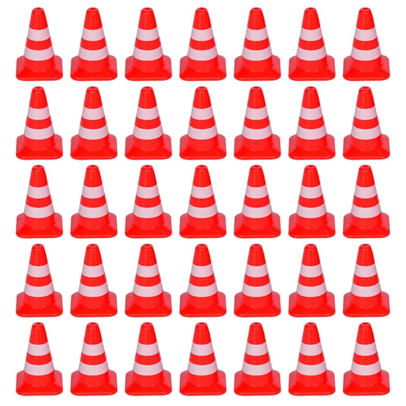 KAKOWELY Simulation Barricade 35Pcs Plastic Roadblock Plaything Traffic Sign Models Children Educational Toys0.98"X0.67"X0.67"
