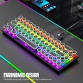 thumbnail image 3 of Clavier de Jeu RGB, Clavier Mécanique Filaire 68 Touches, Clavier Filaire Rétro pour Ordinateur USB, Capuchons de Touches Ronds, Commutateur Bleu, pour Vista 7 8 10A, pour, pour OS X, 3 of 7