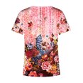 thumbnail image 4 of Drppepioner 2024 T-Shirts Tendance d'Été pour Femmes Femmes Blouse Imprimée d'Été T-Shirts Décontractés à Col en V à Manches Courtes T - Hauts Rouge Melon D\'eau 12(TG), 4 of 5