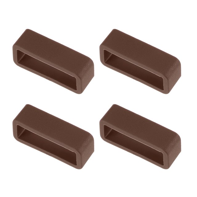 Unique Bargains Watch Band Strap Loops Silicone for 19mm Width Watch Band, Brown 4 Pack
