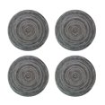 thumbnail image 2 of Ensemble de 4 Napperons Ronds Napperons Ronds en Coton Tressé pour Table de Cuisine Table à Manger Fête de Vacances, Gris Foncé, 2 of 8