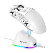 ATTACK SHARK X11 Lightweight Wireless Gaming Mouse with RGB Charging Dock, Tri-Mode 2.4G/USB-C Wired/Bluetooth, 22000 DPI, PAW3311 Sensor, 5 Programmable Buttons, for PC/Mac(White&Sticker)