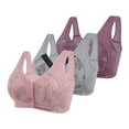 thumbnail image 1 of Posijego 3 Pack Womens Front Closure Bra Plus Size Wireless Everyday Bra No Underwire Full Coverage Bra for Women, 1 of 3