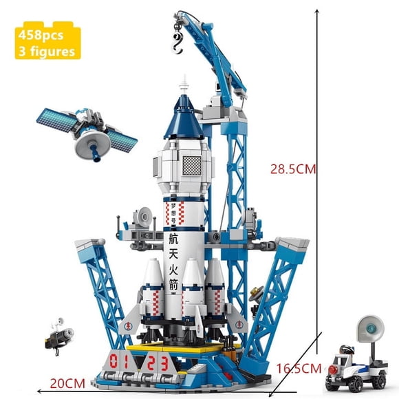 Ensemble de Blocs de Construction Centre de Lancement de Fusée Spatiale, Station Spatiale Aérospatiale et Modèle de Vaisseau Spatial, Jouet de Briques STIM de Ville Aéronautique Bricolage, Cadeau Éducatif Créatif pour Enfants