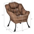 thumbnail image 3 of Costway Fauteuil de Repos Moderne en Tissu Polyester Fauteuil une Place avec Poche Latérale Brun, 3 of 10