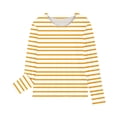 thumbnail image 4 of RXIRUCGD Chemises à Manches Longues pour Filles, Col Rond Mignon, Blouses Décontractées Élégantes, Jaune, Taille : 4 Ans, 4 of 6