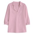 thumbnail image 4 of Jacenvly Hauts pour Femmes Liquidation Chemise à Manches Longues Col Porte Tube Régulier Couleur Unie Haut pour Femme Chemise Hauts pour Femmes Manches Longues, 4 of 5