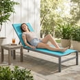 thumbnail image 2 of Costway Chaise Longue de Patio à 6 Positions en Aluminium, Inclinable Réglable, Turquoise, 2 of 9