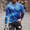 thumbnail image 1 of Meichang T-Shirt à Manches Longues pour Hommes, T-Shirts Graphiques pour Hommes Tendance avec Imprimé 3D d'Illusion d'Optique, T-Shirts Mode à Col Rond pour le Gym à Manches Longues pour Hommes, 1 of 5