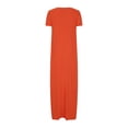 thumbnail image 5 of Annhoo Robes d'Été Grande Taille pour Femmes Col Rond Manches Courtes Robe Maxi Décontractée Ample Couleur Unie Longue Robe, 5 of 5