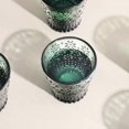 thumbnail image 5 of Drinking glasses colorful glass - set of green water glasses with daisy pattern - vintage stackable water glass for drinks, cocktails, tea, 5 of 5
