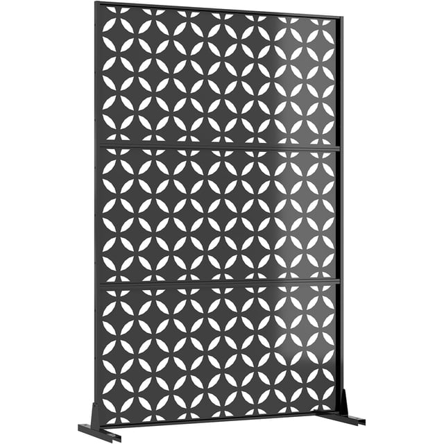 YUSAZENS 47x72 Inch Galvanized Steel Garden Screen Panel Square Hole Pattern Metal Privacy Fence for Backyard Patio Outdoor Decorative Partition