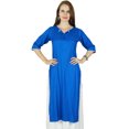 thumbnail image 1 of Bimba Femme Été Kurta Kurti en Rayonne Manches 3/4 Tunique Formelle Décontractée - Vêtement à Surpiqûres Personnalisées, 1 of 7