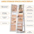 thumbnail image 3 of LVSOMT 360° Rotating LED Jewelry Armoire with Full Length Mirror, Jewelry Cabinet Large Standing Lockable Mirror Jewelry Organizer with Inner Makeup Mirror & Soft Velvet for Living Room Bedroom, 3 of 8