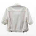 thumbnail image 4 of UPPADA Veste en Denim à Manches Courtes pour Femmes, Boutonnée, Extensible, Veste en Jean Rétro, Vestes en Denim, Manteaux en Jean, Blanc, TG, 4 of 9