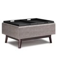 thumbnail image 4 of Owen Pouf de Rangement de Table à Dessus Plateau de 34 Po en Similicuir Gris Vieilli, 4 of 9
