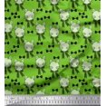 thumbnail image 1 of Soimoi Green Rayon Fabric Bow & Cat Face Kids Decor Fabric Printed Yard 56 Inch Wide, 1 of 3