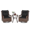 thumbnail image 4 of Gymax Set Of 3 Patio Furniture Set w/ 2-Tier Side Table & Cushions for Porch Black, 4 of 4